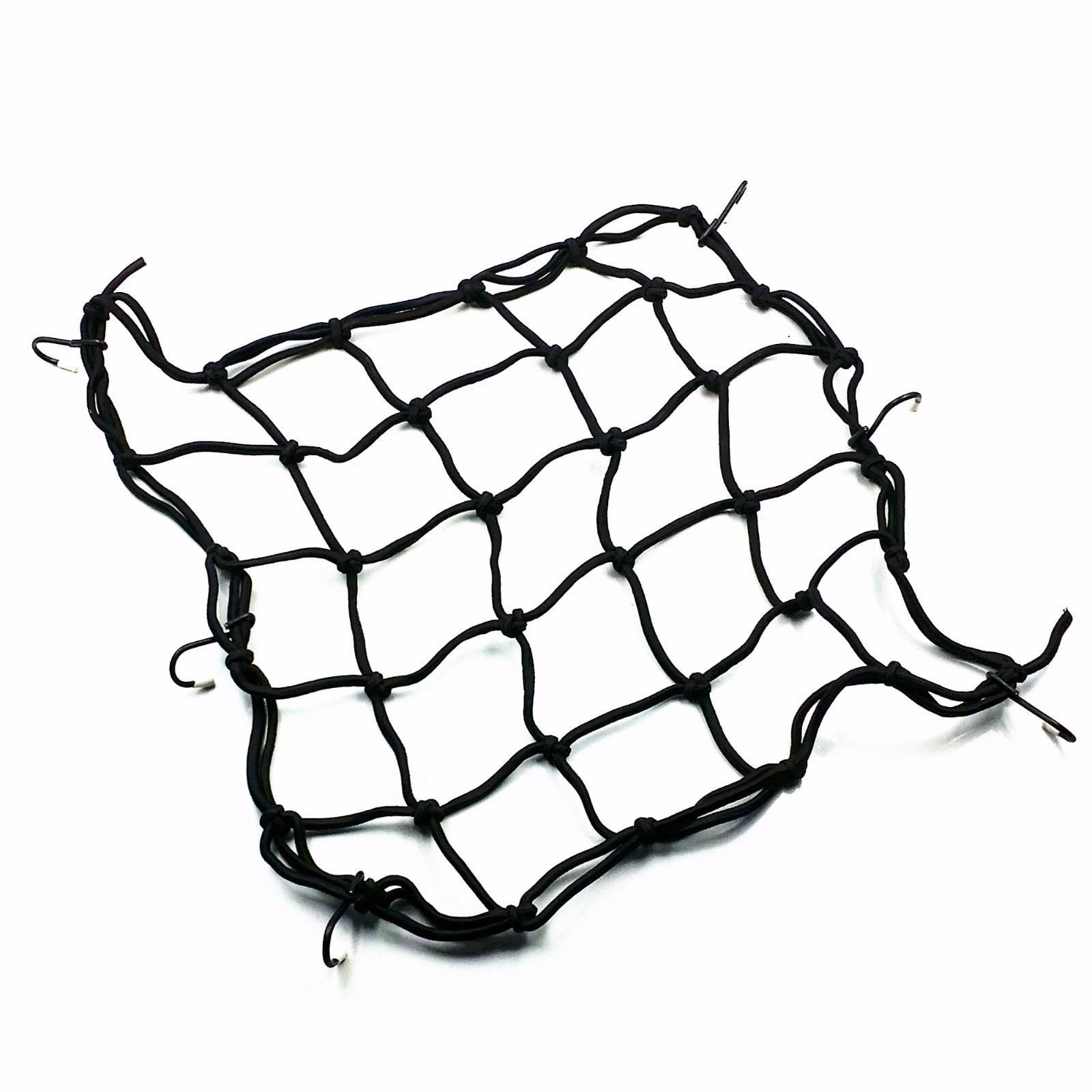 BHYShop Motorcycle 6 Hooks Hold Down Fuel Tank Luggage Net Mesh Web Bungee Helmet Cargo