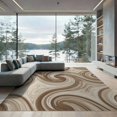 thumbnail image 2 of ODIKA Round Dining Abstract Painterly Motif Interlocking Veins Table Non-Slip Chair-Friendly for Room, Large Office, Lounge, 2 of 7