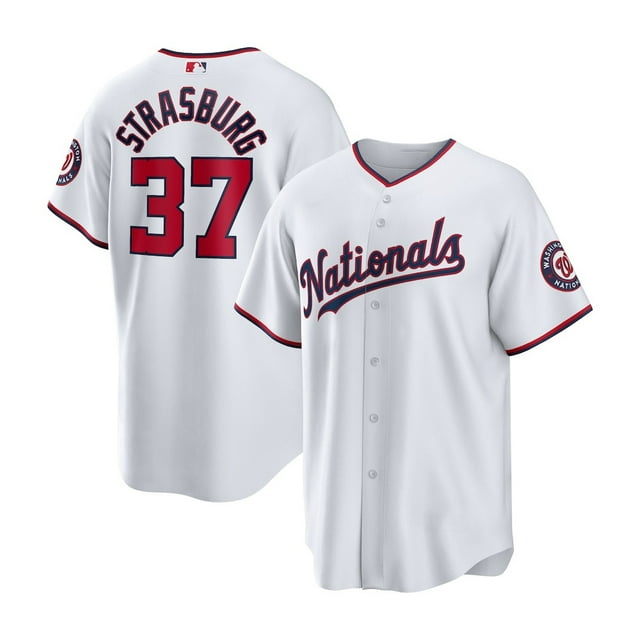 Washington Nationals Baseball League 37# Strasburg-White New Player Name Classic Commemorative Star Collection Embroidered Version Jersey-S