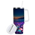 thumbnail image 2 of YAZAOO Tumbler 40oz Insulated Stainless Creative Colorful Beach with Glowing Pebbles Pattern Steel Water Bottles, 2 of 9
