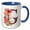 Blue/White, variant on 3drose, Pretty Floral Monogram G, 11oz Two-tone Black Mug