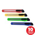 thumbnail image 1 of 10Pcs/Bag Cutter Snap-Off Utility Knife, 0.38mm Blade Thickness, Random Color - Red/Yellow/Green/Blue, 1 of 5