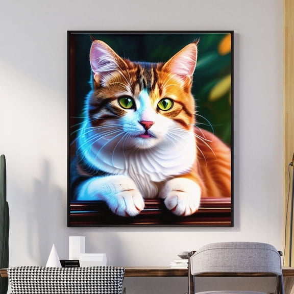 Sitting Pretty - Cat Portrait Canvas Wall Art