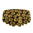 thumbnail image 5 of Black Sunflower Round Tablecloth 60" X 60",Wrinkle Wipeable Table Cloth for Kitchen Dining Room Picnic Patio Party, 5 of 6