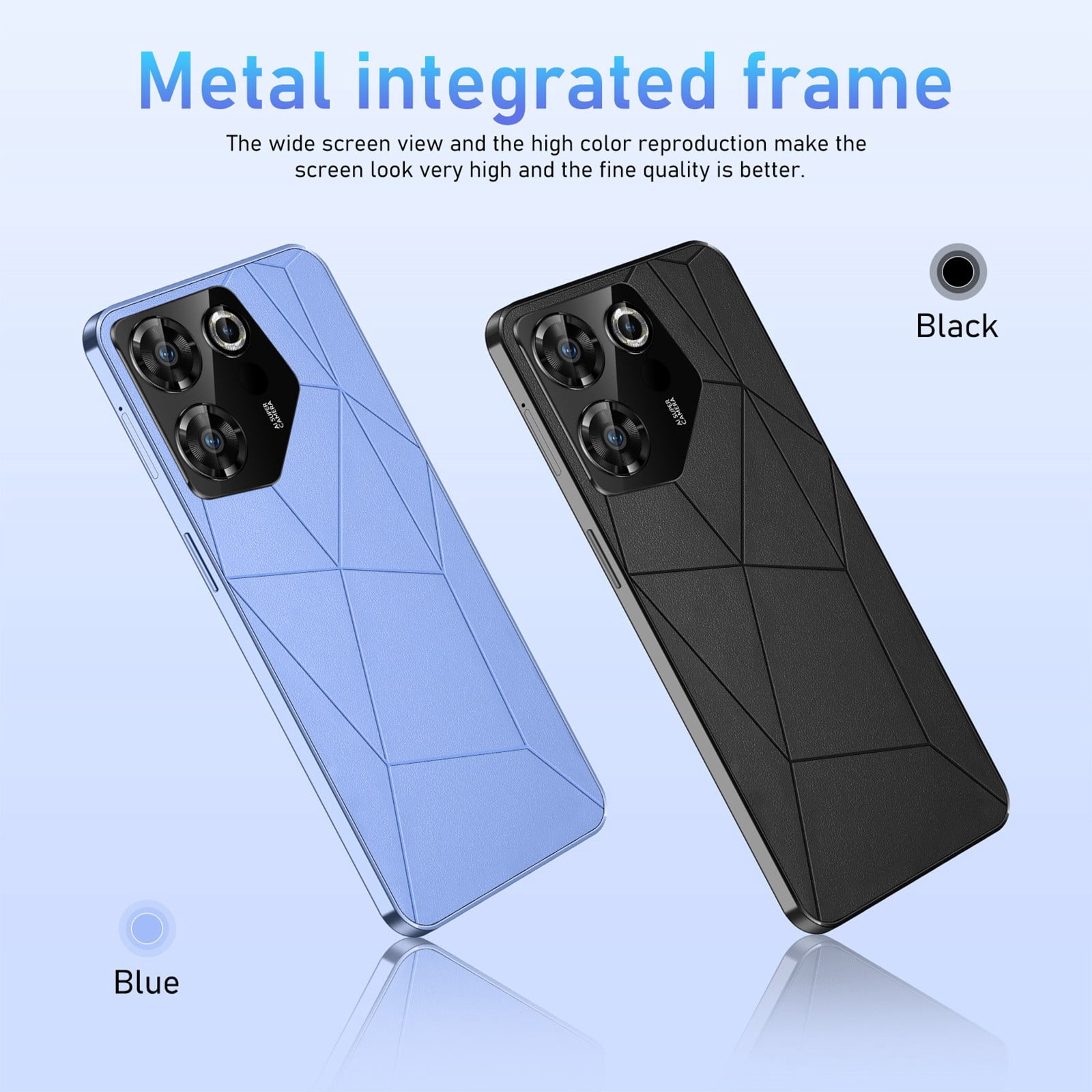 FYTPOV Android Phone, Smart Phone 32GB 6.6 Inch Screen Mobile Phone Sim Facial Unlock Game Music Phone Android System Smartphones, Cell Phones Unlocked