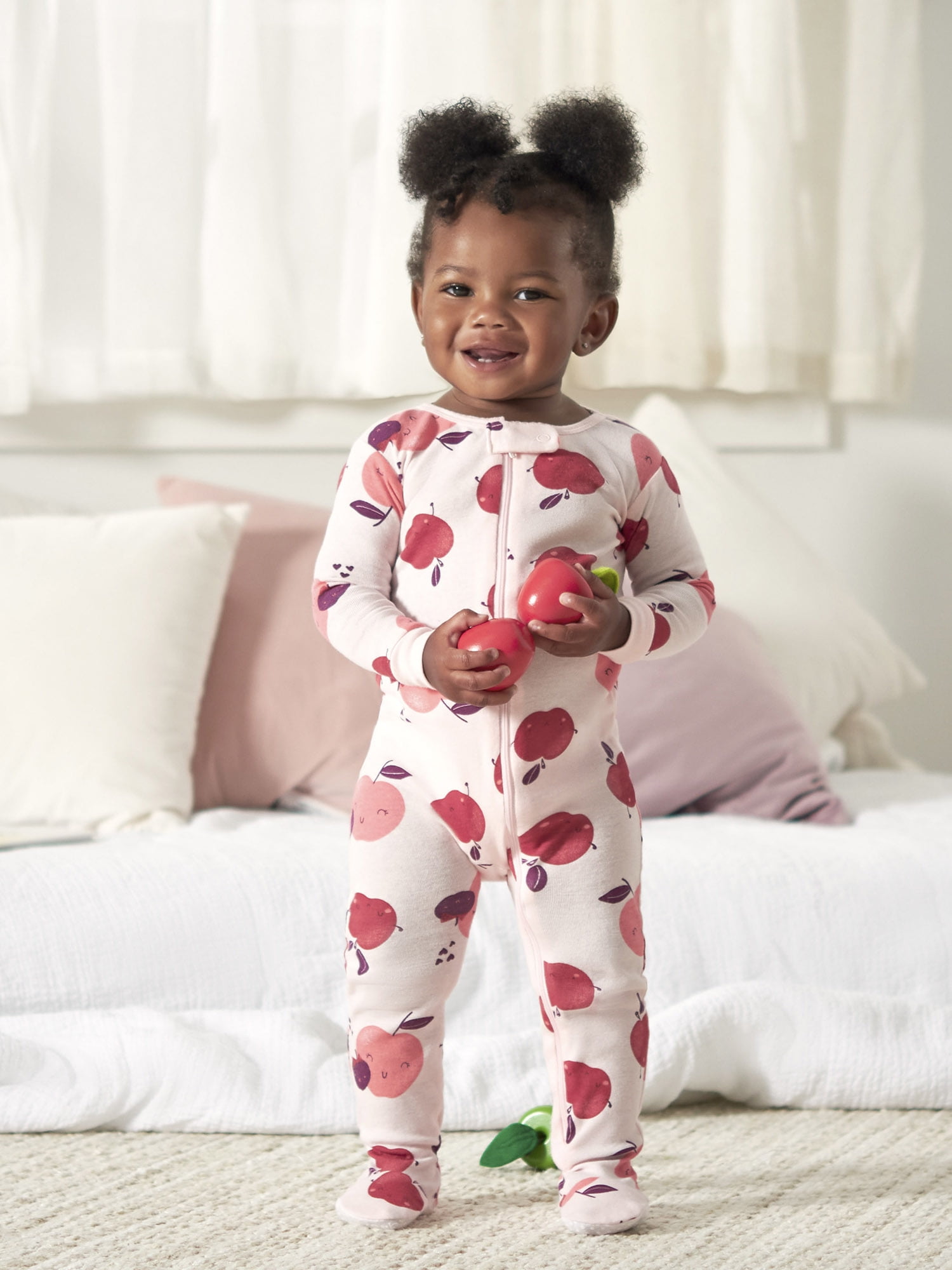 Gerber Baby Toddler Girl Snug Fit Footed Cotton Pajamas 4 Pack