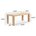thumbnail image 4 of Plank+Beam 72" Modern Dining Table for 6, Solid Wood Rectangular Dining Table for Kitchen/Dining Room, Blonde Wirebrush, 4 of 13