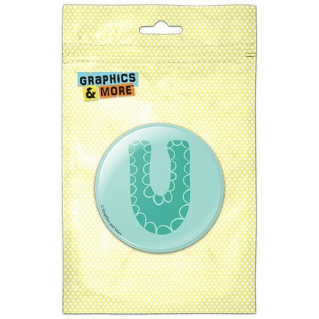

Fun Bubbly Letter U Teal Alphabet Refrigerator Button Magnet