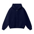 thumbnail image 2 of Mens Zip Up Sweatshirts Y2K Hoodies Work Athletic Lightweight Comfortable Vintage Streetwear with Pocket 3XL, 2 of 4