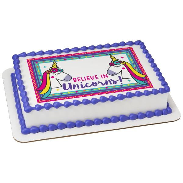 Mermaid And Unicorn Edible Cake Topper Image Walmart Com