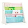 Humble Crew Child Book Rack with Fabric Sling Sleeves, Pastel, 4 Shelves