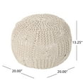 thumbnail image 5 of GDF Studio Ansel Knitted Cotton Pouf, Beige, 5 of 6