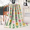thumbnail image 3 of Pioneer Flower Blanket,Comfortable Soft Flannel Throw Blanket,All Season,Warm Lightweight Blankets for Sofa Bed Couch Living Room Chair,50"x60"(130x150cm), 3 of 4