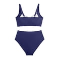 thumbnail image 4 of Women's Twist Front Full Coverage Swimsuit Tummy Control High Waisted Ruched Bikini Set Two Piece Modest Bathing Suit, 4 of 7