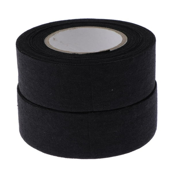 Palo de hockey deportivo de 2 rollos - Resistente al desgaste y antideslizante - 2,5 cm x 10 m - 6 2 piezas negro