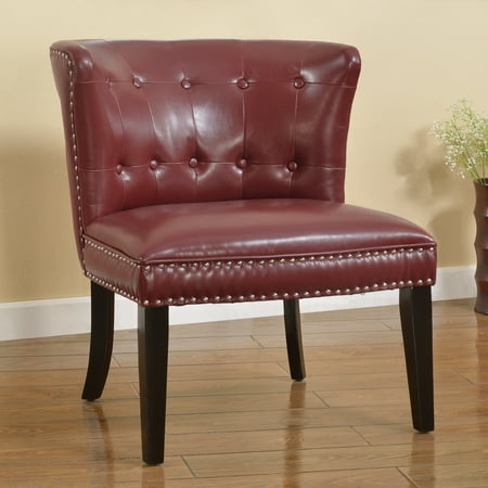 Best Master Furniture's Regal Tufted Faux Leather Accent Chair, Set of 2, Multiple Colors