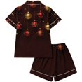 thumbnail image 5 of Enjoytime Women's Pajamas Christmas Print Short Sleeve 2 Piece Loungewear Sets Holiday Casual Comfy Button Down Sleepwear, 5 of 5