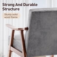 thumbnail image 5 of Tabaray Living Room Chairs, Mid Century Modern Chair Set of 2,  Accent Chiar Armchair, Rustic Lounge Chair with Wood Frame, Comfortable Microfiber Side Chair for Bedroom, Reading Nook Chairs, Grey, 5 of 8