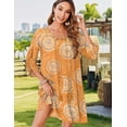 thumbnail image 4 of Zeagoo Vocation Women Casual Summer Dress Boho V Neck Long Sleeve Short Babydoll Floral Print Flowy Beach Dresses, 4 of 6