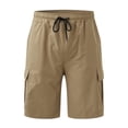 thumbnail image 5 of Men's Cargo Shorts Elastic Waist Drawstring Shorts Pants Outdoor Casual Workout Lightweight Big and Tall Camo Cargo Shorts with Multi-Pocket Quick Dry Beach Shorts,Beige M, 5 of 5