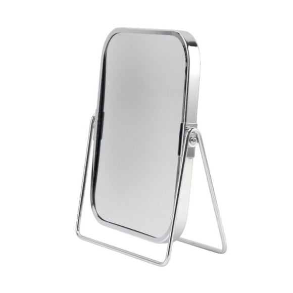 Espejo de espejo de maquillaje Espejo de doble cara para de tocador de tocador Plata
