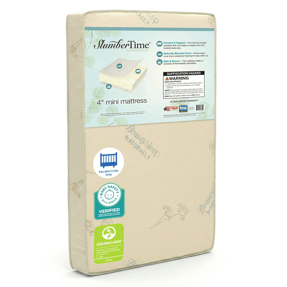 Simmons Kids SlumberTime Naturally 4-Inch Mini Crib Mattress