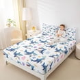 thumbnail image 4 of Erosebridal Kids Sea Shark Queen Sheet Sets, Kawaii Coral Starfish Bed Set, 4pcs, 4 of 5