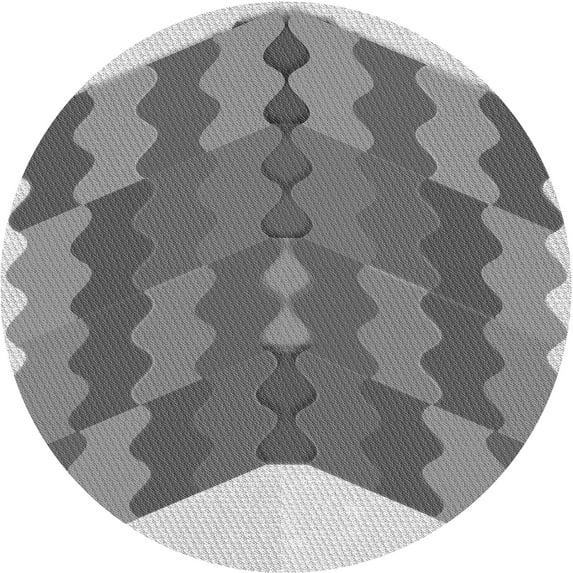 Ahgly Company Machine Washable Indoor Round Transitional Gray Cloud Gray Area Rugs, 6' Round