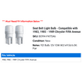 thumbnail image 2 of Seat Belt Light Bulb - Compatible with 1983, 1985 - 1989 Chrysler Fifth Avenue 1986 1987 1988, 2 of 2