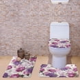 thumbnail image 3 of Purple Rose 3 Piece Bathroom Rug Set Bath Mat Set 2 Piece and Toilet Lid Cover and Tank Cover Set Mats Shower Mats for Bathroom Tub Toilet Machine Washable for Floor, 3 of 6