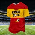 thumbnail image 5 of Soccer Cup 2026 Graphic Tee for Men, Crew Neck Short Sleeve National Team Jersey Shirt - Lightweight Summer Fan Top with Country Flag Print for Match Day & Casual Wear Red XXXXXL, 5 of 6