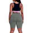 thumbnail image 3 of Domuza Womens Plus Size Biker Yoga Shorts with Pocket, High Waisted Tummy Control Workout Elastic Athletic Gym Shorts Light Gray 5XL, 3 of 3