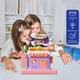 thumbnail image 4 of Juego de cocina infantil con hamburguesas, postres y bolso de belleza | Juguete de rol para niñas y niños de 4 a 8 años | Kit realista para cortar y decorar comida | Morado, verde y rosa, 4 of 6
