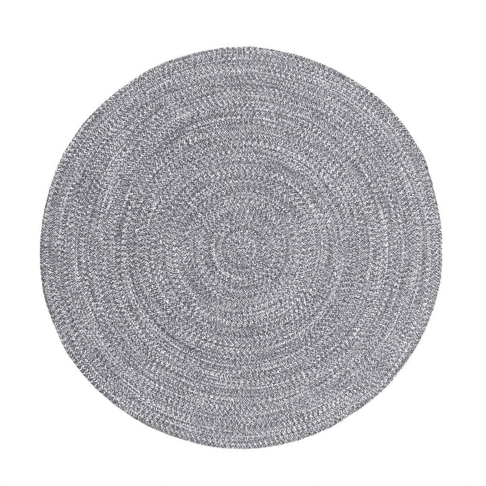 Superior Two-Toned Braided Round Indoor/ Outdoor Area Rug, Charcoal/ White, 4'