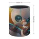 thumbnail image 2 of El Robot Salvaje-theme Cylinder Pen Holder Pencil Organizer with Flannel Lining PVC Leather Material Cardboard Base for study work 10*8CM, 2 of 6