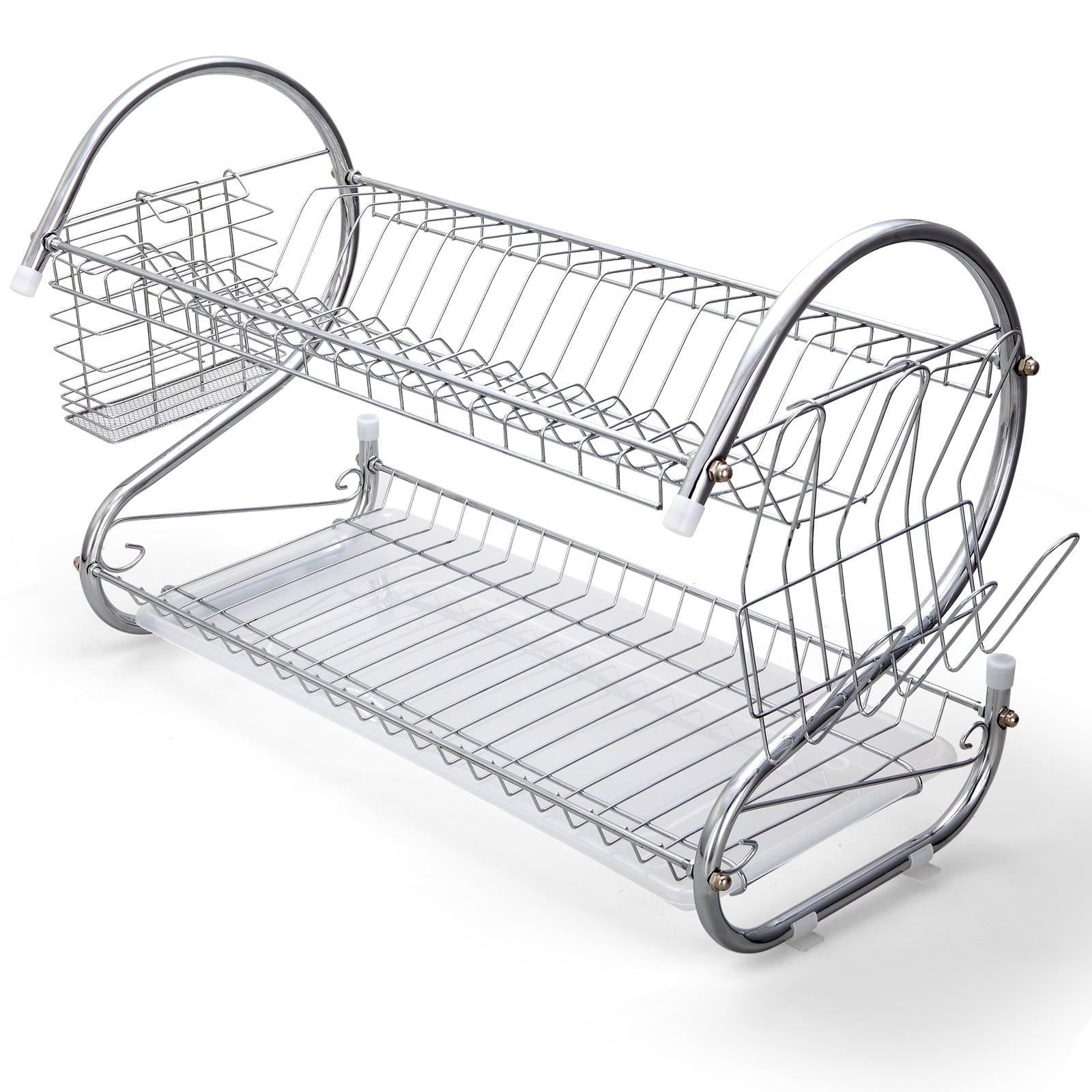 NIUXX Large Dishes Drying Rack Drainboard Set, 2 Tiers Stainless