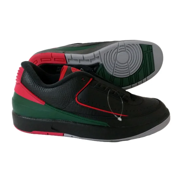 Ni - ke Jordan 2 Retro Low Christmas Men's Size 10 Black Red Grey DV9956-006