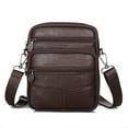thumbnail image 2 of Men's Genuine Leather Messenger Top Layer Cowhide Shoulder Bag,202black, 2 of 2