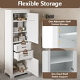 thumbnail image 6 of Euroco 71-inch tall freestanding bathroom vanity with damping-hinge doors and drawers, featuring a modern elegant design. Includes adjustable shelves, a fixed shelf, and space-saving storage., 6 of 9