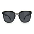 thumbnail image 1 of Womens Metal Brow Line Inset Lens Horn Rim Fashion Sunglasses Slate Black, 1 of 5