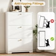 thumbnail image 4 of Skyhill Shoe Cabinet with 3 Flip Drawers,Modern Shoe Organizer for Entryway,White, 4 of 10