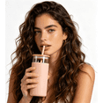thumbnail image 5 of 20 oz Glass Tumbler with Lid and Straw, Iced Coffee Cup and Smoothie Cup with Bamboo Lids & Protective Silicone Sleeve, Dishwasher Safe, BPA-Free, Glass Cup 1 Pack, 5 of 7