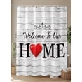 thumbnail image 4 of Shower Curtains Red Heart Home Bath Curtain White Retro Wood Grain Waterproof Bathroom Shower Curtain Set with Hooks Decoration 36 x 72 Inches, 4 of 7