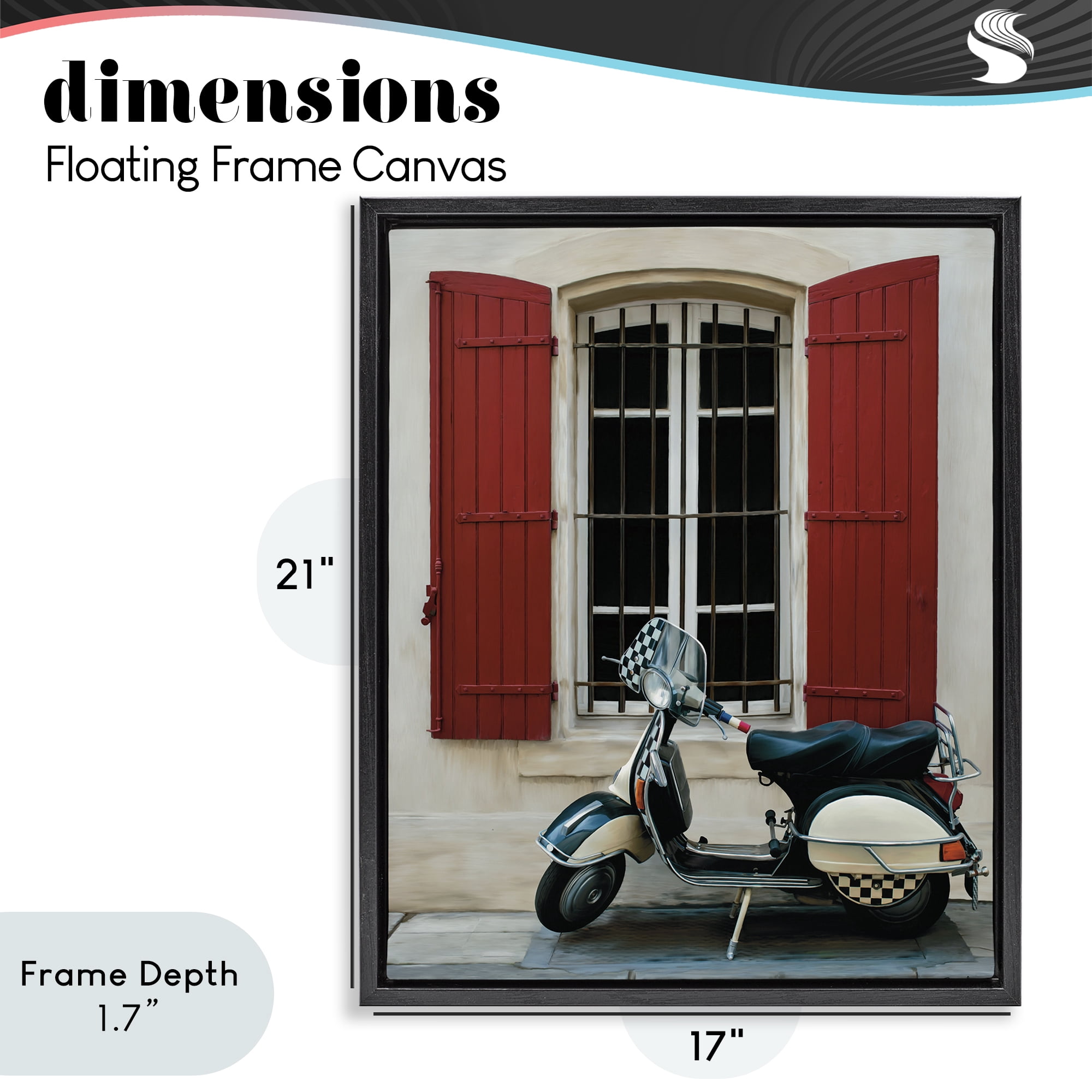 Stupell Industries Two Wheel Dream Black Framed Floater Canvas Wall Art, design by Renel Peters