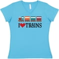 thumbnail image 3 of Inktastic I Love Trains Women's V-Neck T-Shirt, 3 of 5