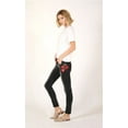 thumbnail image 4 of Grace in LA Jeans Women's Black Floral Embroidered Junior Fit Skinny Stretch Jeans (29), 4 of 4