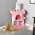 thumbnail image 3 of Yaheetech 2-Level Cat Tree Condo with Scratch Posts, Pink, 3 of 8