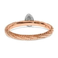 thumbnail image 5 of 925 Sterling Silver Diamond Stackable Expressions Rose Gold Plated Ring Size: 7; for Adults and Teens; for Women and Men, 5 of 6