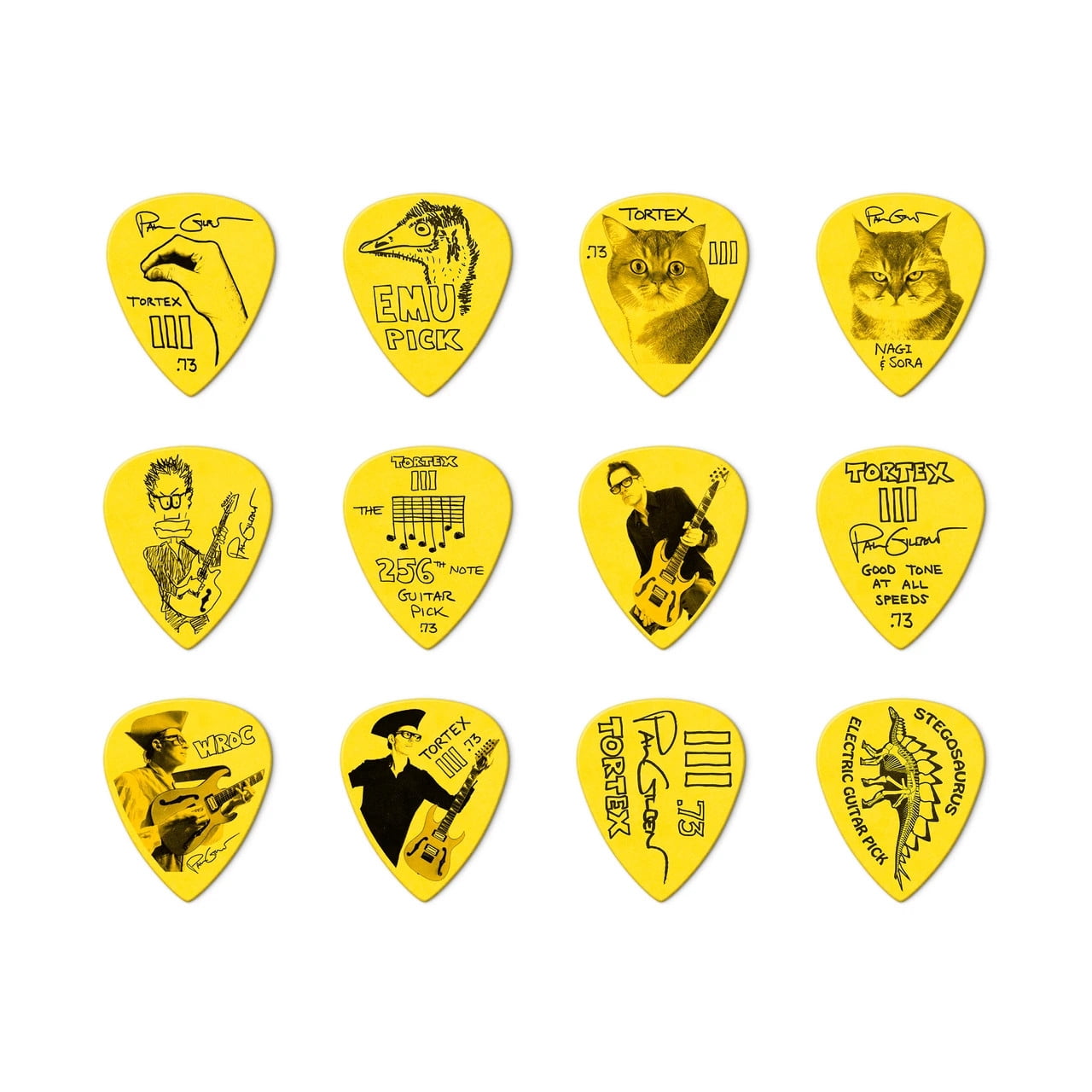 Dunlop Guitar Picks Paul Gilbert Custom Tortex III .73mm 24 Picks Custom Art