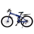 thumbnail image 1 of R.Roaring Mountain Bike 24 inch Folding Bicycle 21 Speed, Blue, 1 of 9